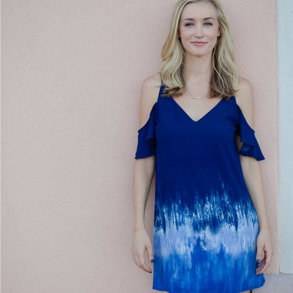 B Darlin Navy and White Dress